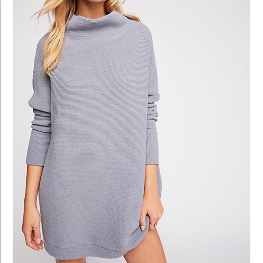 Free People Slouchy Tunic Mock Neck Sweater